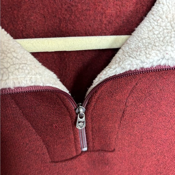 Kuhl Europa Alfpaca Fleece Quarter-Zip Sweater Maroon Size S Shearling - Picture 10 of 10